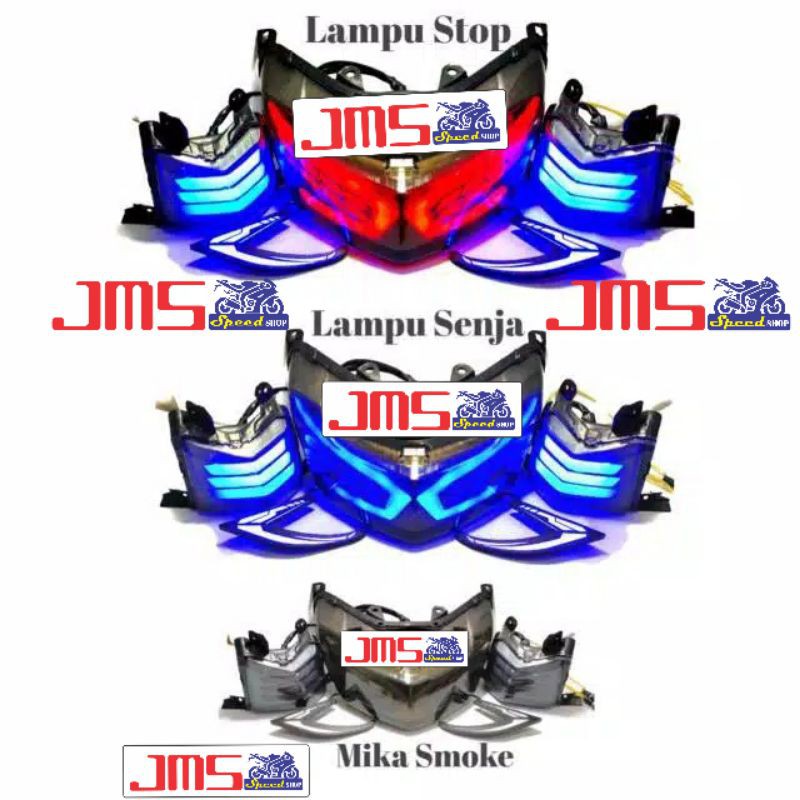 lampu stop belakang dan sen depan plus alis sen runing model Audi paket set Yamaha nmax old lama