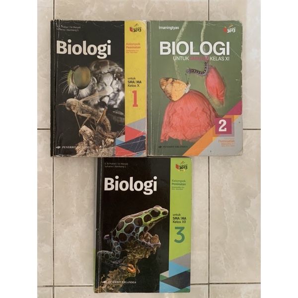 Buku Biologi Kelas 10,11,12 SMA Erlangga Kurikulum 2013 Revisi Terbaru Original (BEKAS)✨