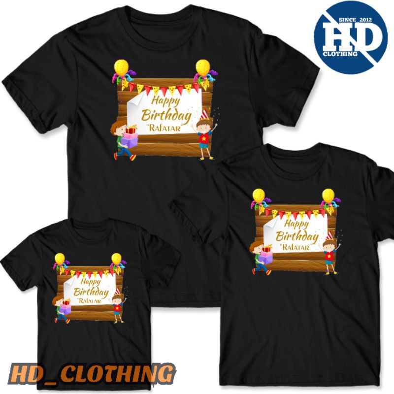 kaos ulang tahun bisa family custom Gratis Nama Sendiri - Size S, M, L, XL, XXL, 3XL