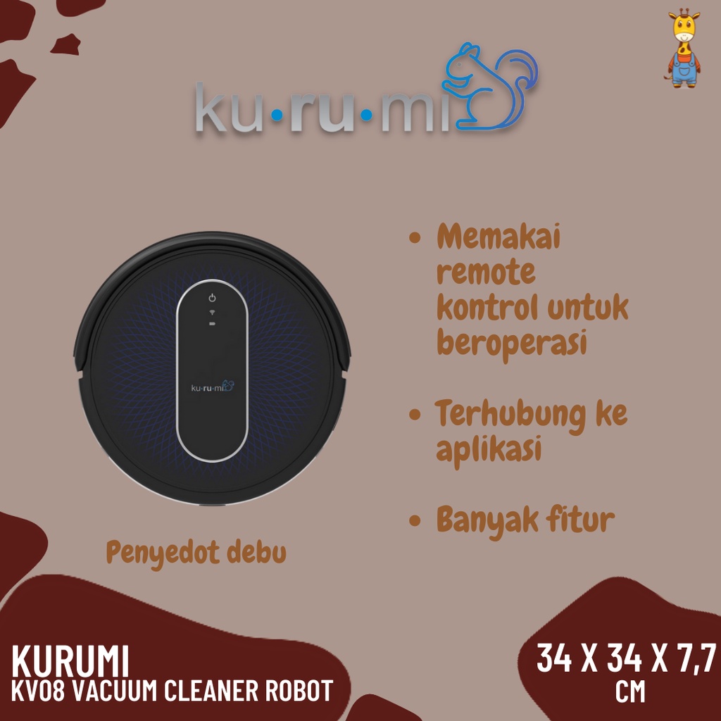 Kurumi KV08 Vacuum Cleaner Robot - Penyedot Debu