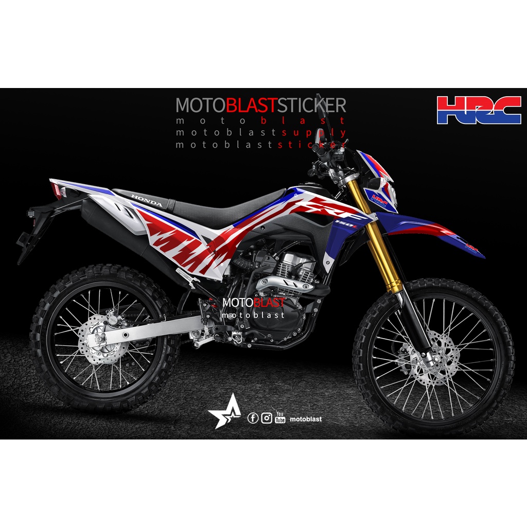 Decal stiker Honda CRF150L HRC Tricolor fireblade fullbody Motoblast