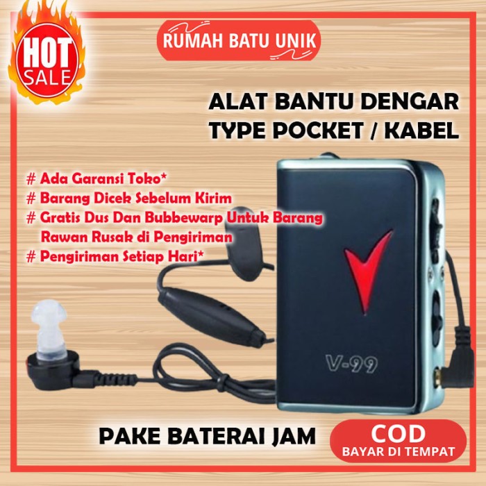 ALAT BANTU DENGAR TIPE KABEL V99 HEARING AID V-99 ALAT BANTU PENDENGARAN TELINGA ORIGINAL R014
