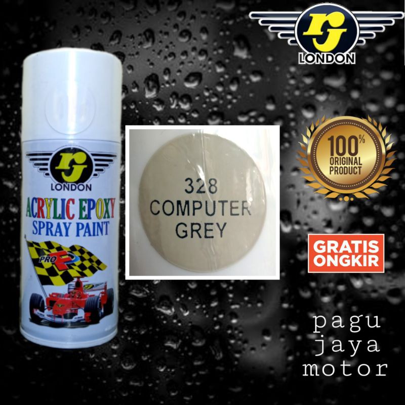 Pilok pilox cat semprot warna grey computer 150cc spray paint untuk motor mobil sepeda helm velg kayu besi plastik