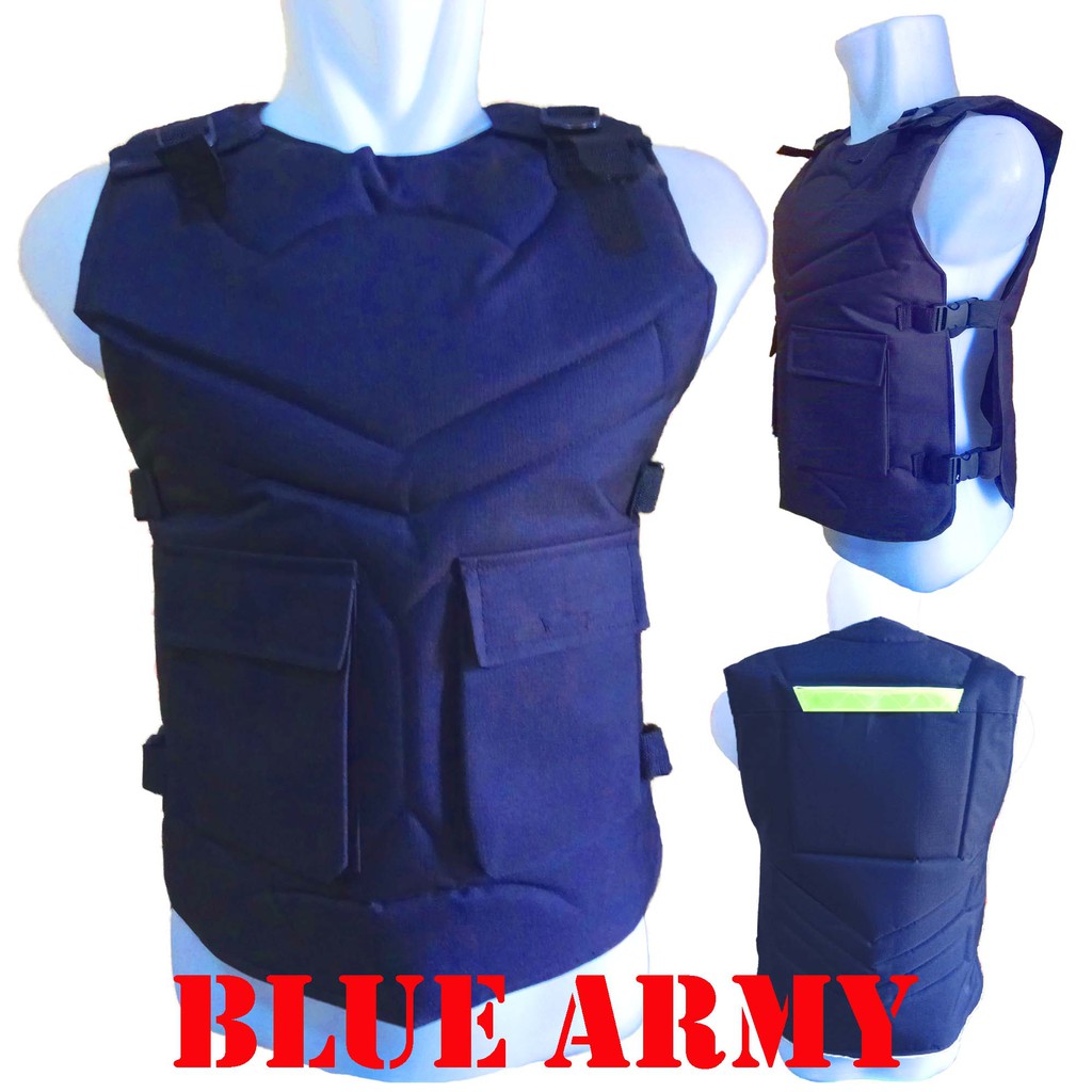 Rompi Motor Black - Blue Army | Alas Dada | Body Protector Bikers