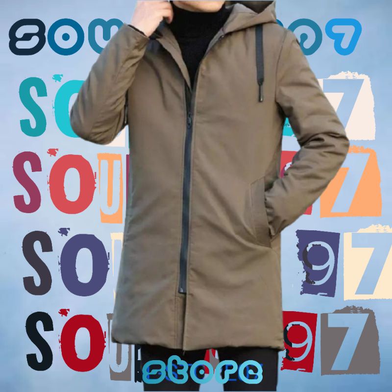 Jaket Jubah Panjang Musim Dingin  Jaket Pria Korea