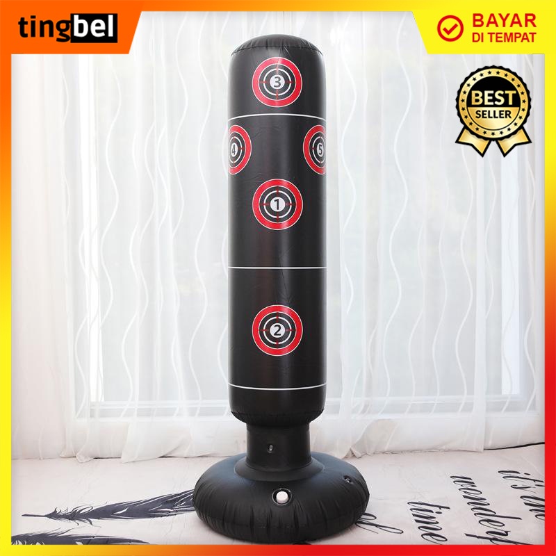 Samsak Tinju Angin Bebas Berdiri Tendang Size 160cm Model Tiup PVC Gratis  Pompa | Boxing Punching B