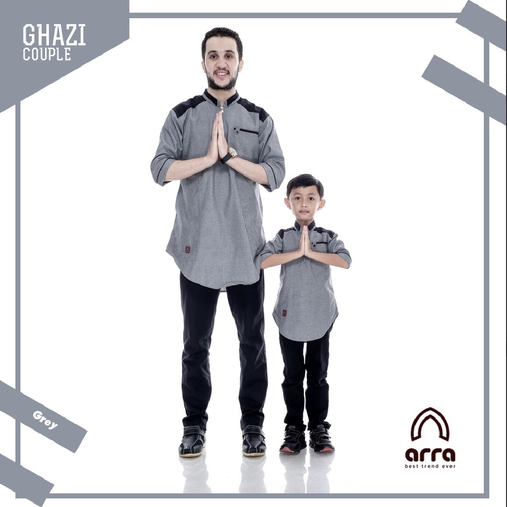 Baju Koko Couple Ayah Dan Anak Lengan Pendek Arra Ghazi Baju Kokoh Muslim Kurta Pakistan