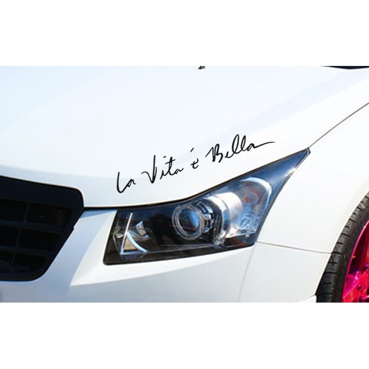 Tempelan Stiker Mobil Motor La Vita e bella / Life is Beautiful Kualitas Import