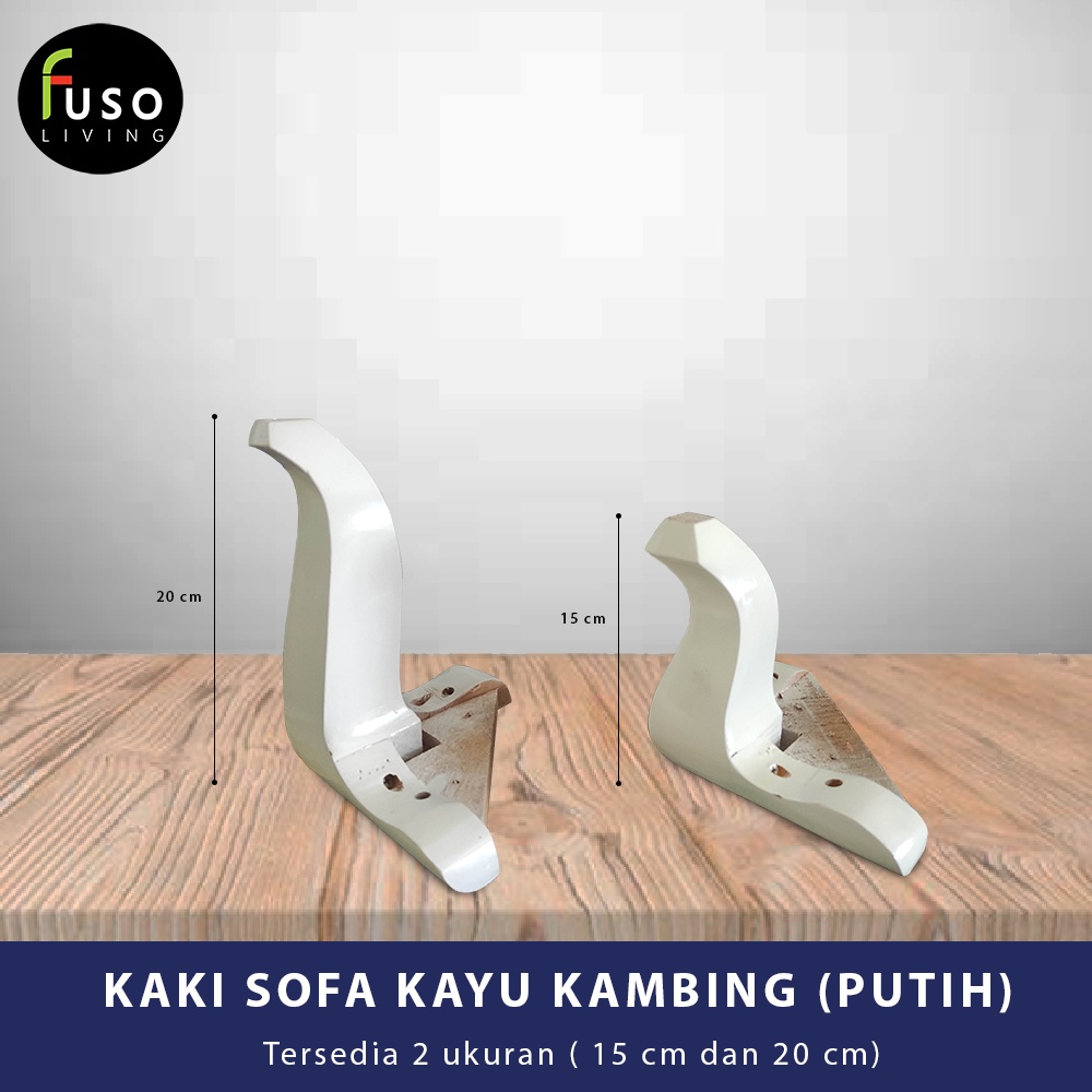 KAKI SOFA KAYU KAMBING (PUTIH)