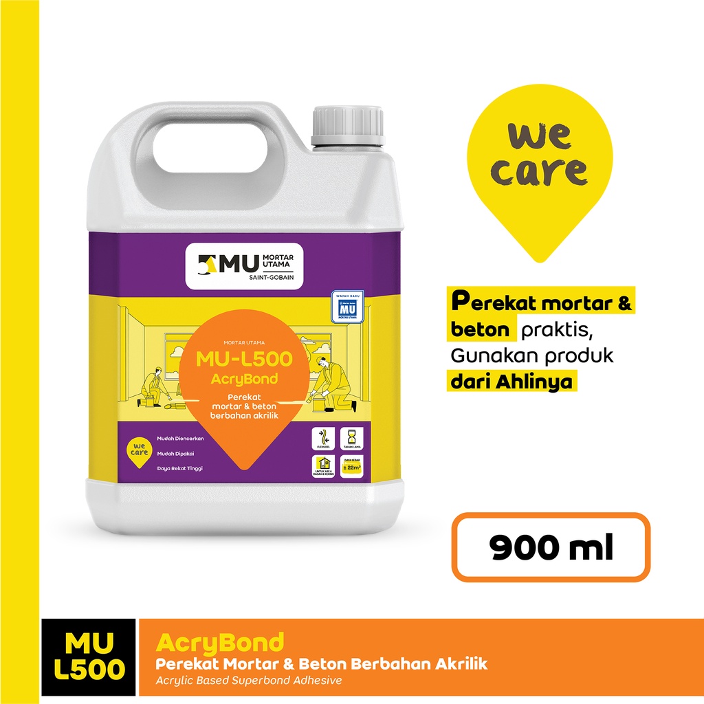 Mortar Utama MU-L500 Acrybond Perekat Mortar & Beton 900 ml
