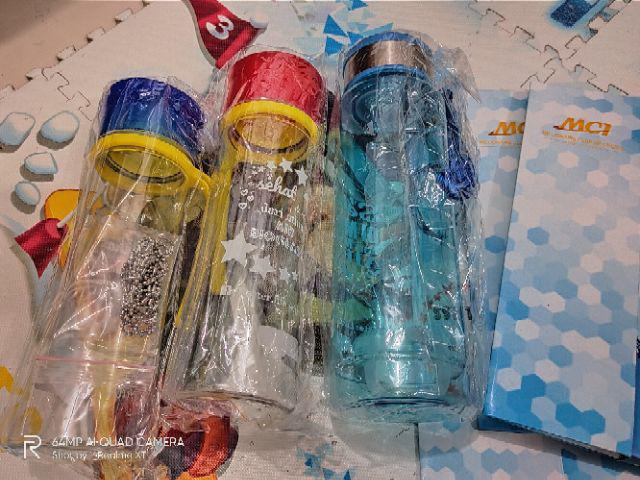 Plus Box Botol Bioglass Mini 1000ml Tumbler Infuser Bioglass 1liter 1 Liter Mini 1000 Ml