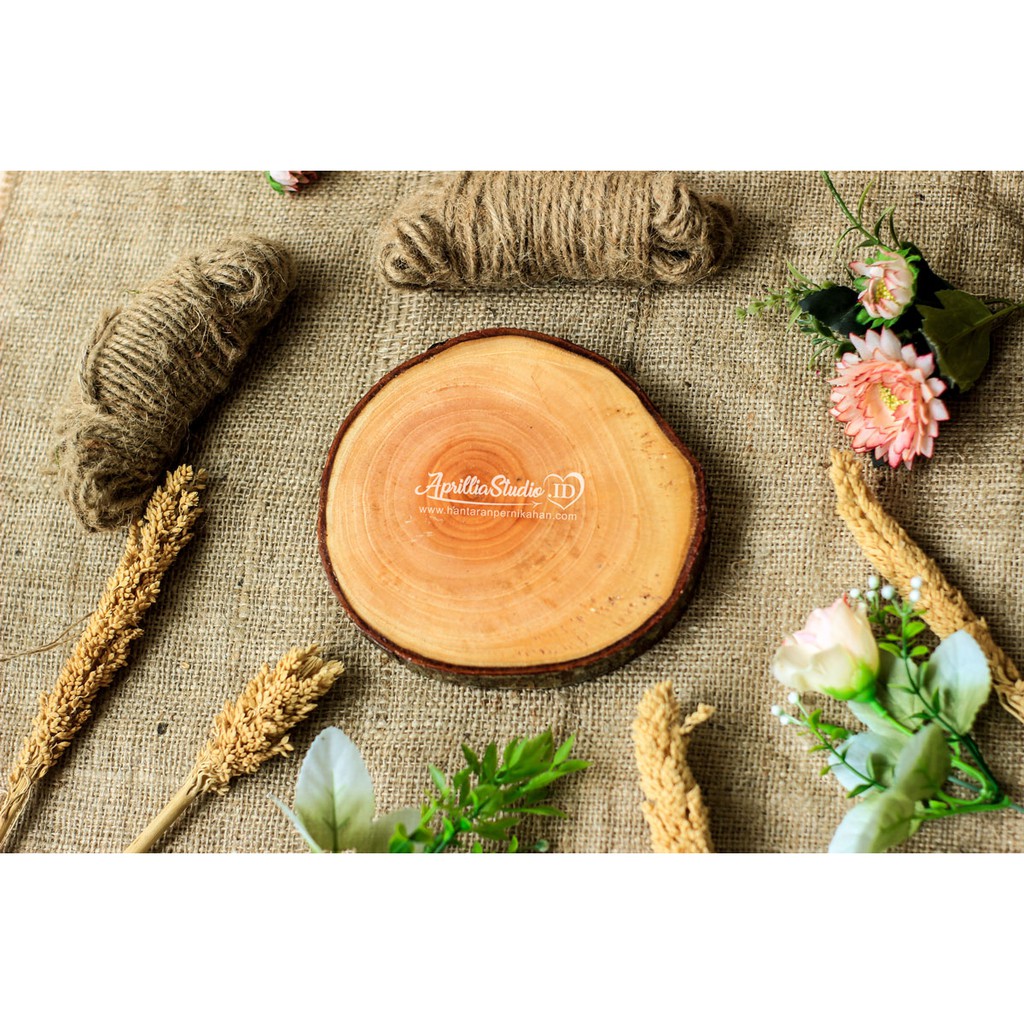 Potongan Kayu | Talenan Kayu | Slice Wood Diameter 13-14 cm Bahan Kerajinan Untuk Dekorasi Craft Bebas Jamur Dan Kutu