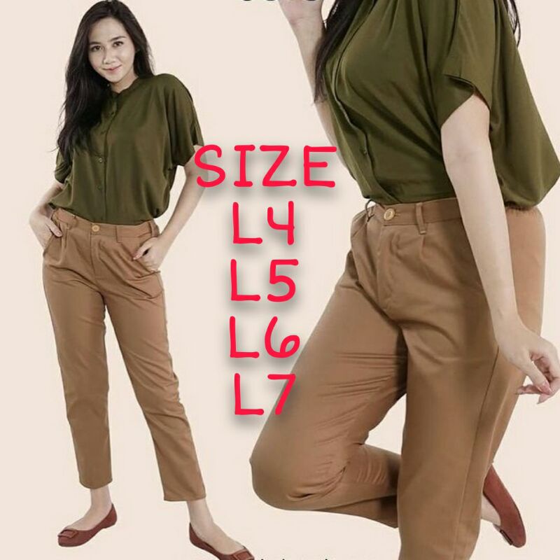 BAGGY PANTS JUMBO PREMIUM L4, L5, L6, L7 AMERICAN DRILL/ CELANA JUMBO WANITA/ CELANA KERJA JUMBO