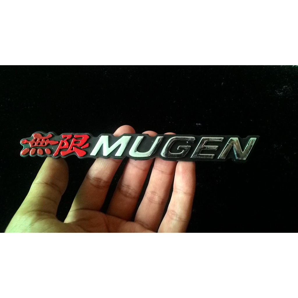 Emblem MUGEN MERAH CHROME Lambang Tulisan Mugen Red Chrom