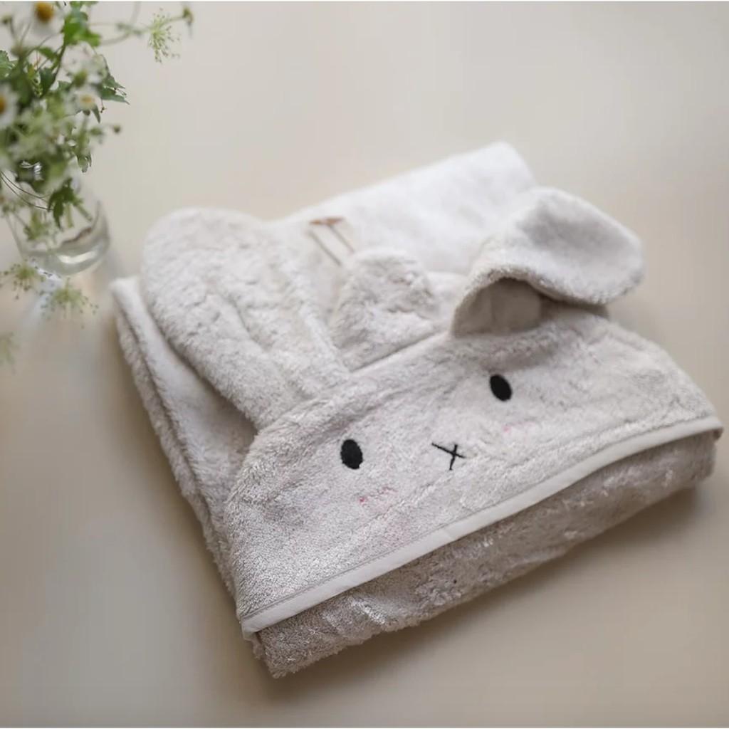 Mellow Bunny / Penguin Bamboo Bath Towel - Handuk Bambu Anak Bayi Balita Hooded Topi 90x90 cm 90 x 90