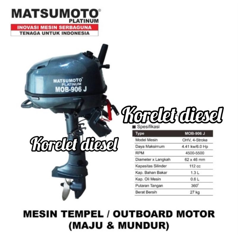 Mesin Perahu Tempel Boat MATSUMOTO MOB906J