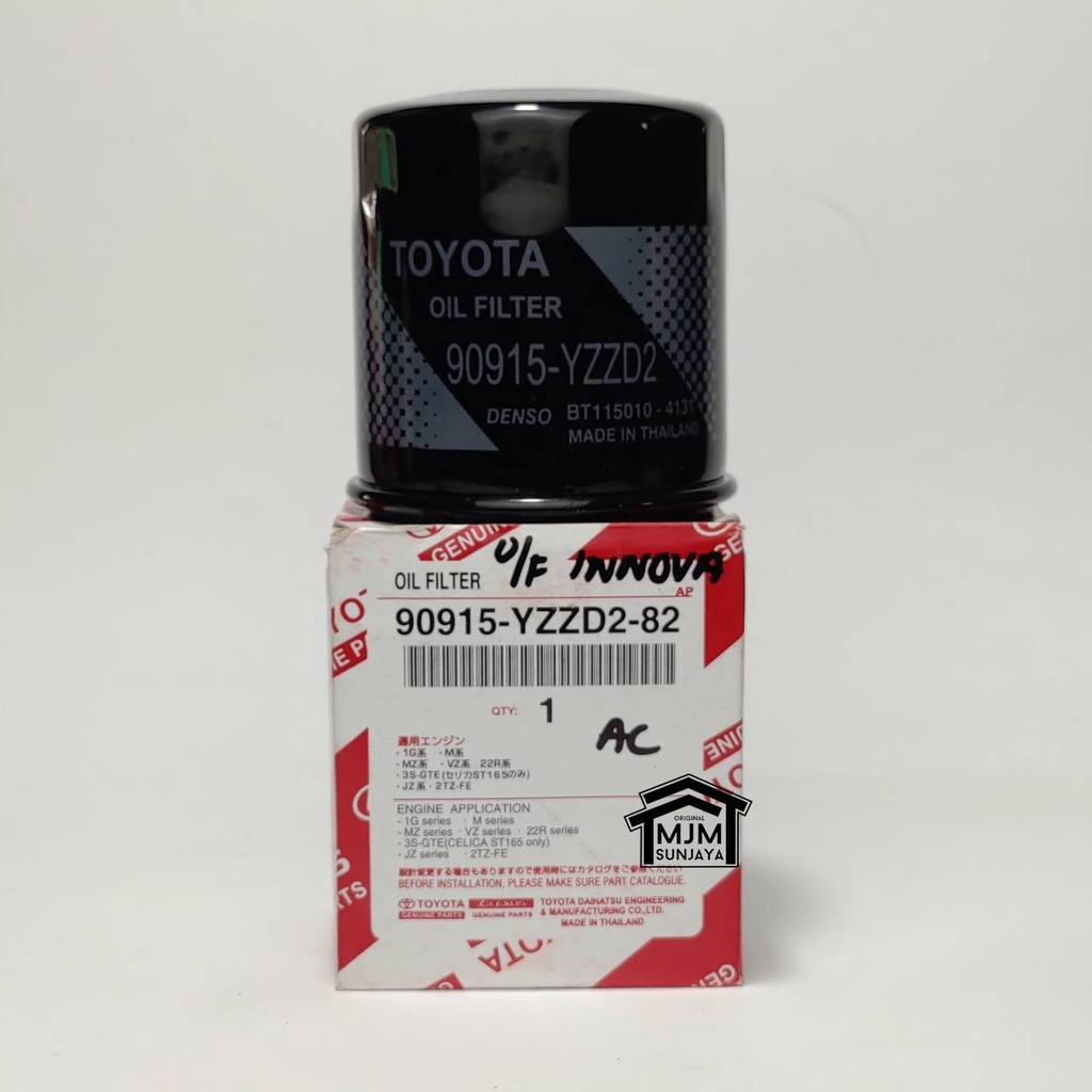 Oil Filter Saringan Oli TOYOTA Innova Reborn Bensin Diesel Fortuner VRZ VNT Vigo Hilux 90915-YZZD2-82 Inova