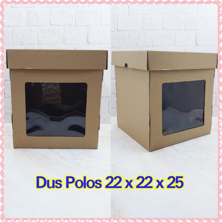 

Dus Kue Jendela 22 x 22 x 25 cm Cake Box Window Coklat Polos Tinggi Kotak Packaging