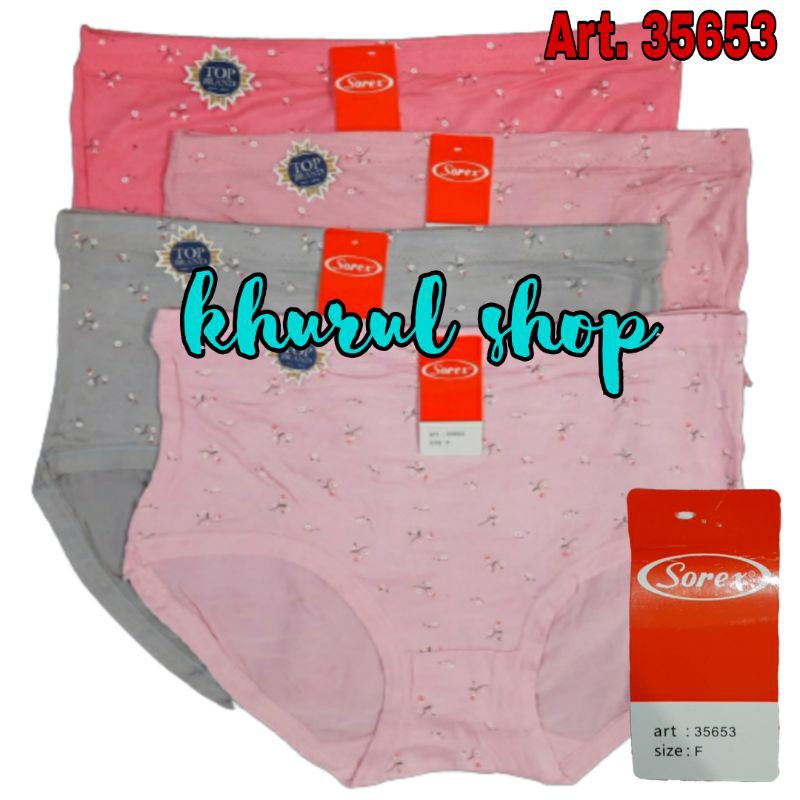 [3 Pcs] CD Sorex Jumbo Art. 35653 Free Size | Celana Dalam Wanita Motif Bunga Sakura