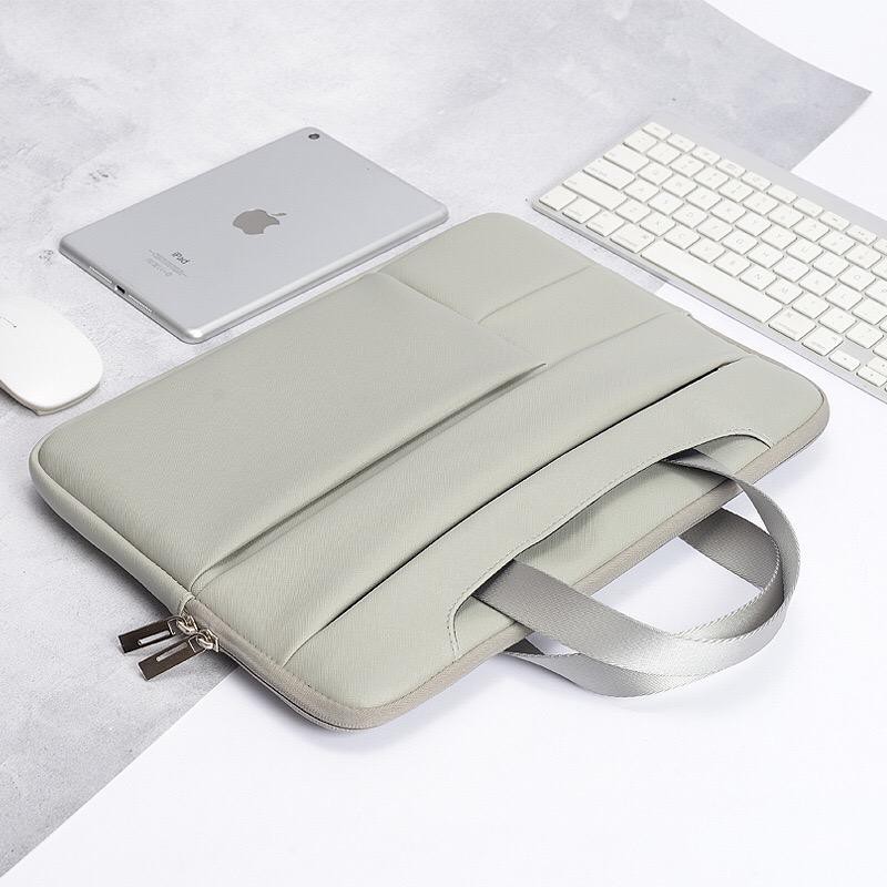 Tas Laptop Jinjing Macbook Softcase Sleeve Handstrap PU Leather Size 11 12 13 14 15 16 inch