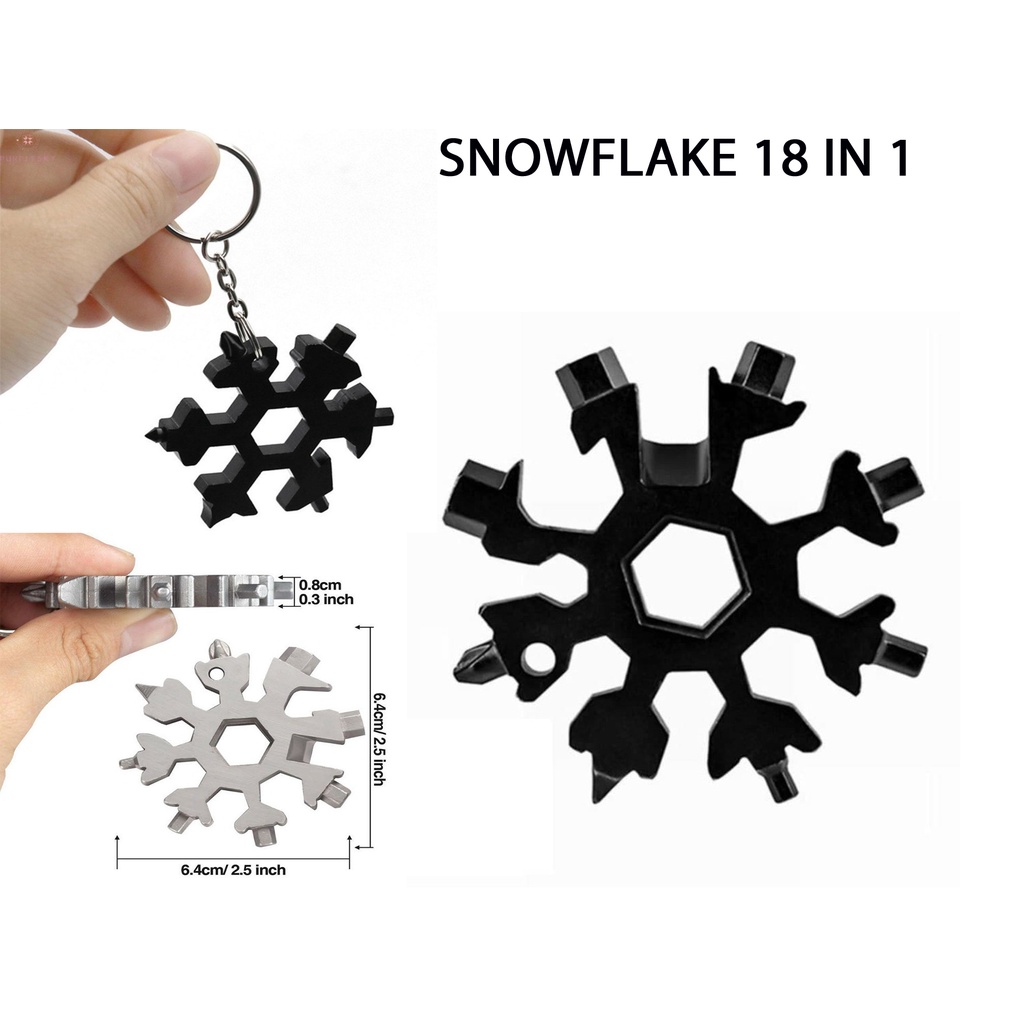 Gantungan Kunci 18 in 1 - Snowflake Tools Multifungsi Serbaguna Survival