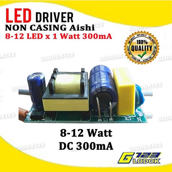 LED Driver LED 8-12 Watt 8-12W AC DC 300 mA PCB Board Tanpa Casing Box