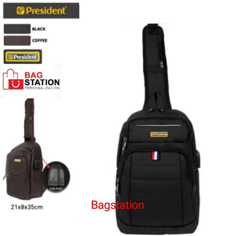 CHEST BAG PRESIDENT USB ORIGINAL TAS SELEMPANG PRESIDENT USB ORIGINAL SLING BAG PRESIDENT TAS SEPEDA