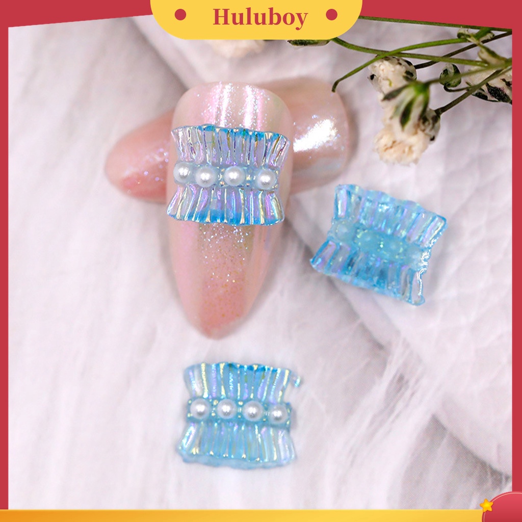 Huluboy Huluboy♡ 3pcs Stiker Kuku 3D Bahan Resin Efek Natural Elegan Untuk Nail Art