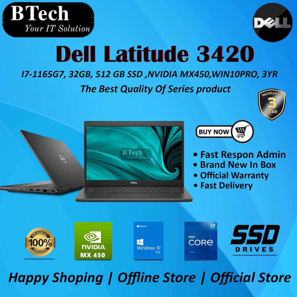 Dell Latitude 3420 I7-1165G7 32GB/512GB SSD/MX450 2GB/WIN10PRO/3YR