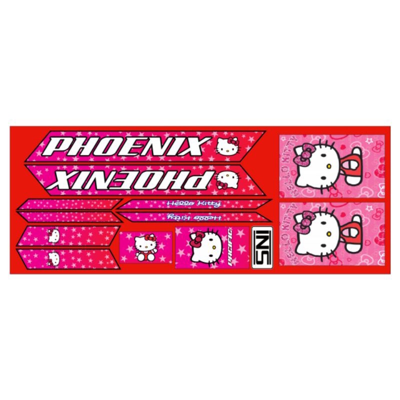 stiker sepeda anak hello Kitty ukuran 12/16 pacific decal