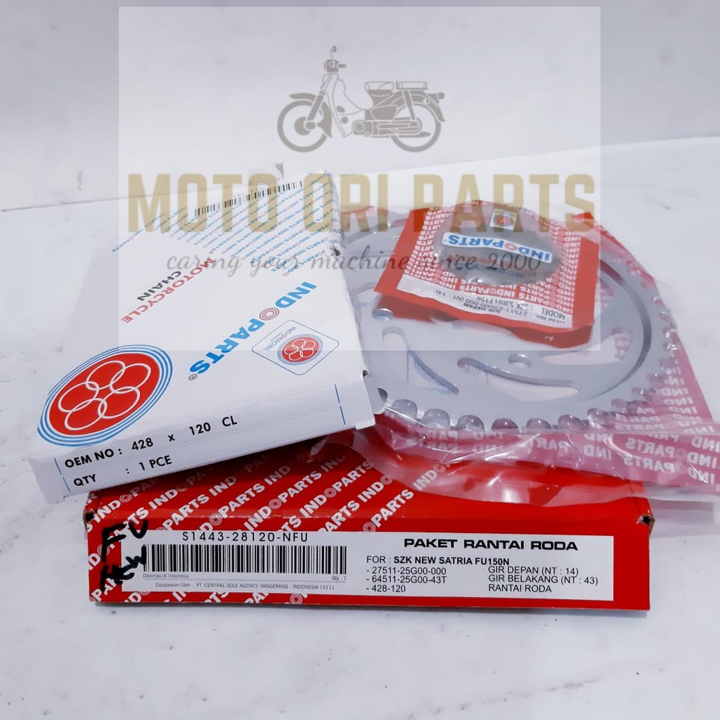 Gearset Gear Gir Rantai Roda Kit Set SATRIA FU 150 NEW 2014 KE ATAS - ORIGINAL INDOPARTS