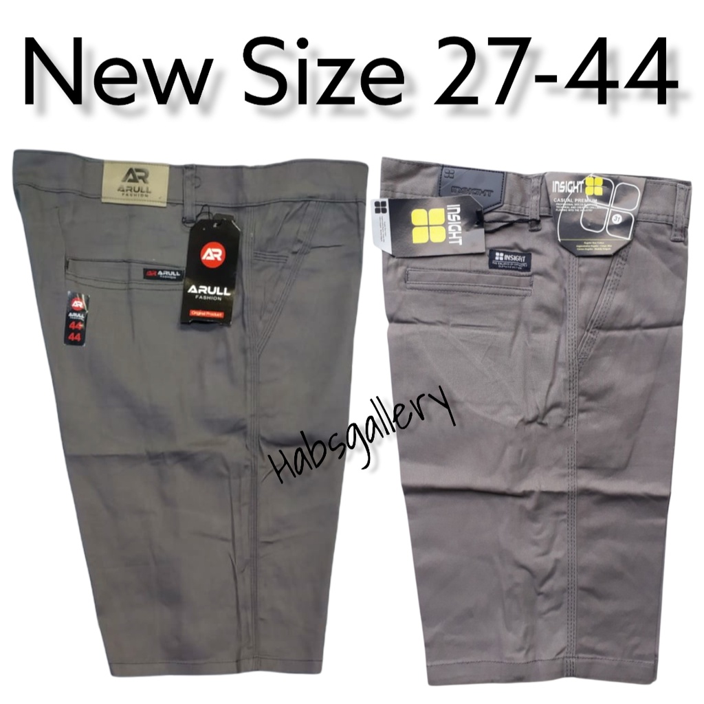 Celana Chino Pendek Pria Bahan Katun Twill Melar Tebal Adem Ukuran 27 Sampai 44