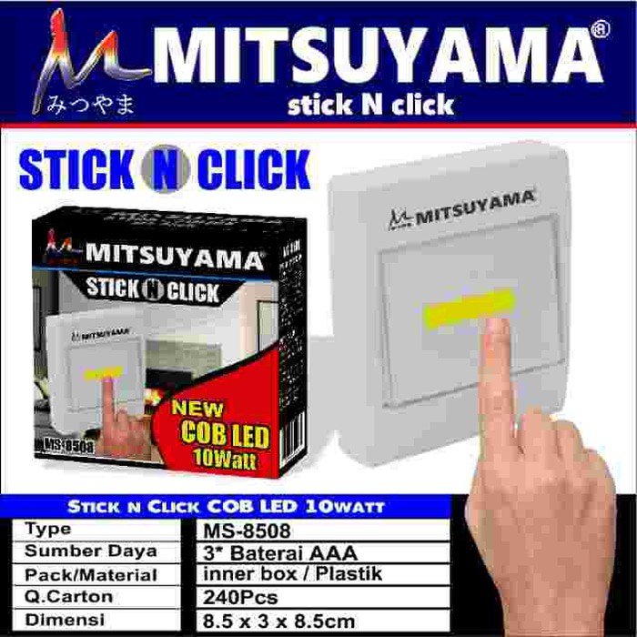 Ms-8508 lampu emergency stick n click cob tempel