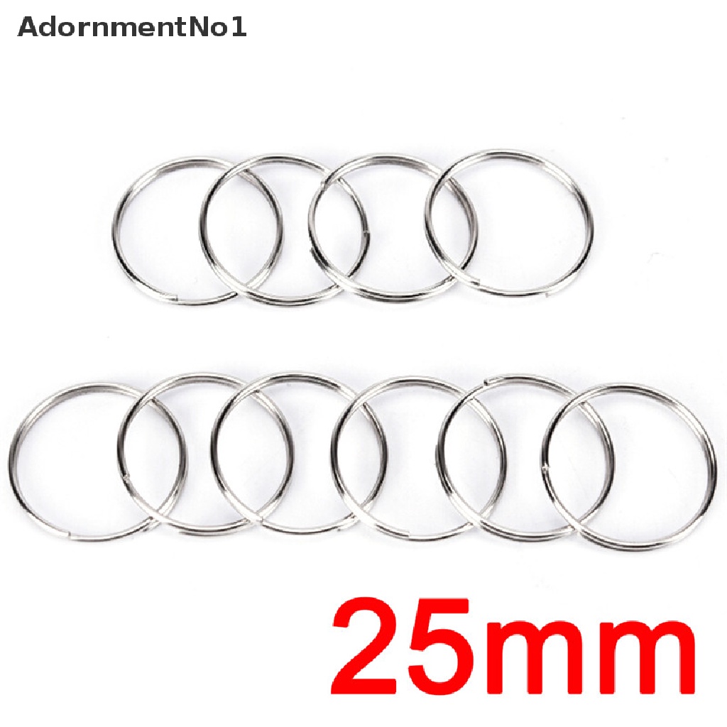 (AdornmentNo1) 10pcs Ring Gantungan Kunci Bahan Nikel Lapis Baja