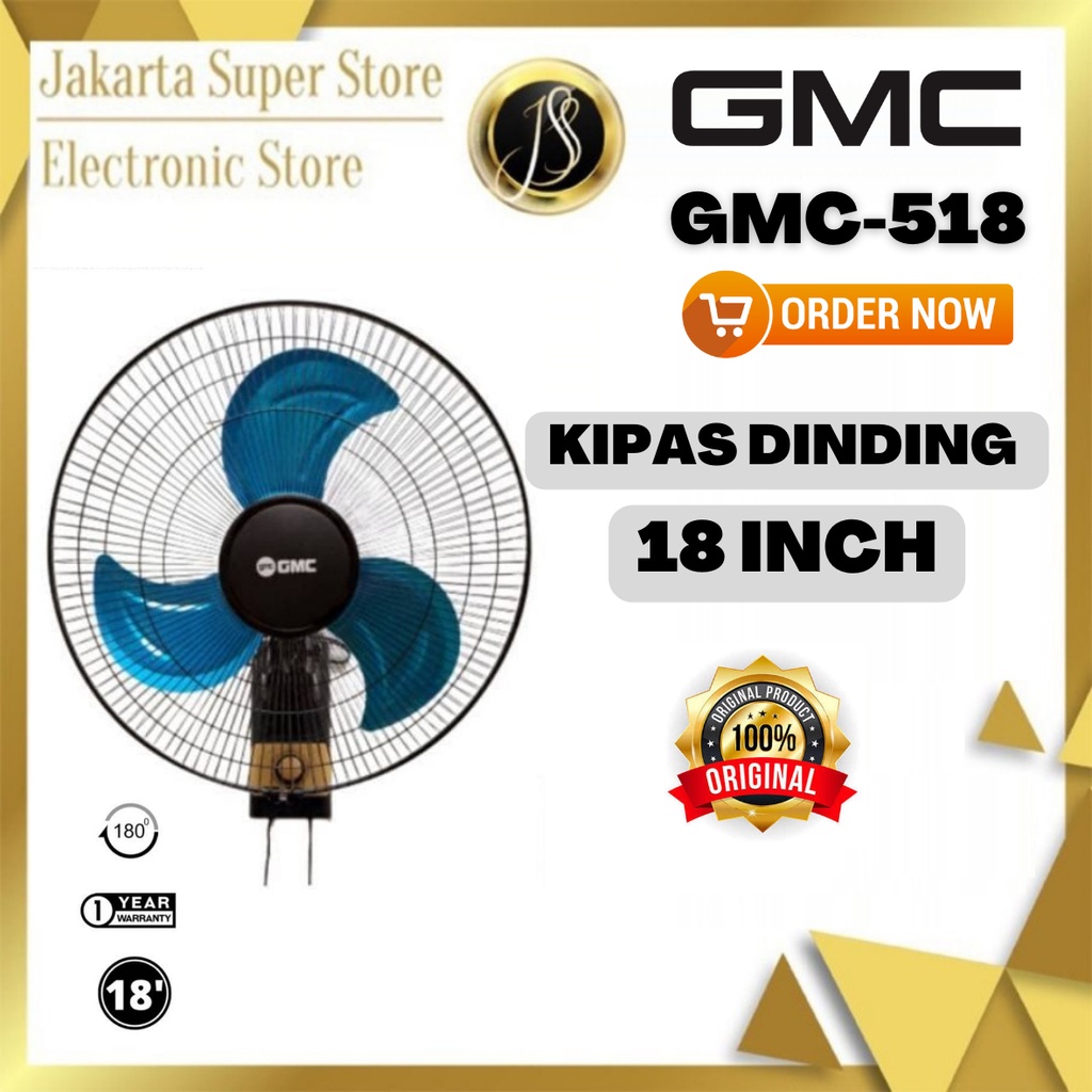 KIPAS ANGIN DINDING BESI / WALL FAN GMC-518/GMC-519
