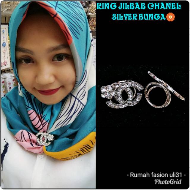 ISI 6 PCS RING JILBAB seri chanel bunga