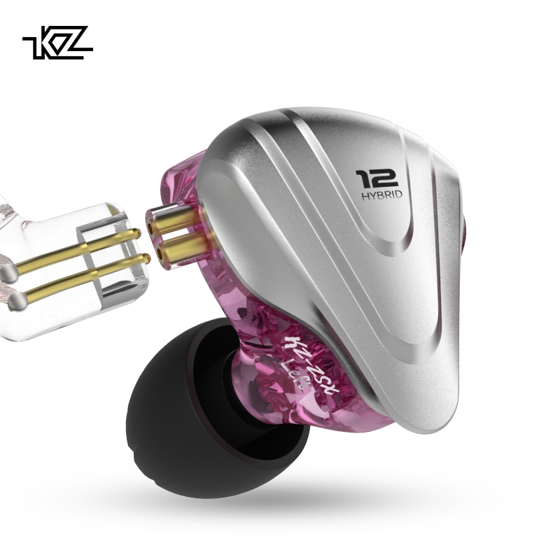 KZ zsx Earphone Handsfree Metal 5ba + 1dd Hybrid HiFi Bass