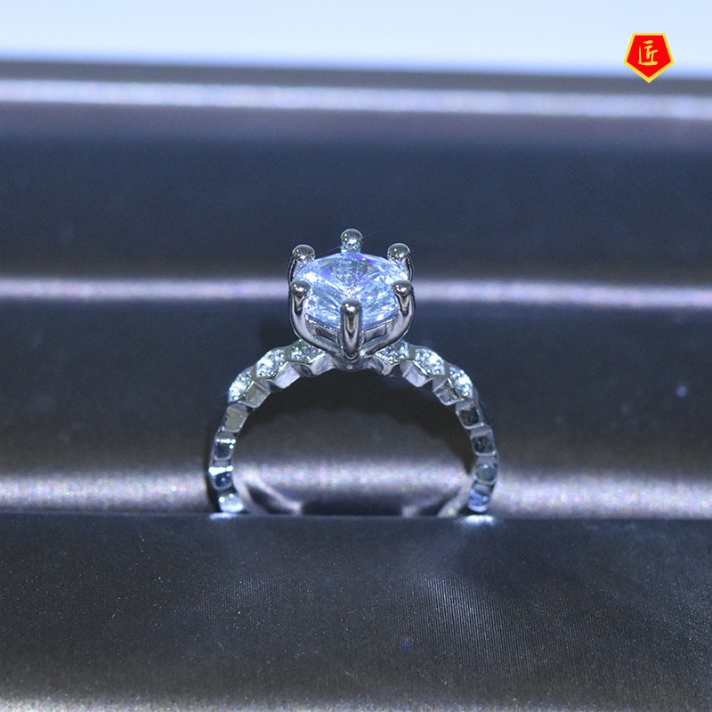 [Ready Stock]Classic Personality Hexagonal Moissanite Ring