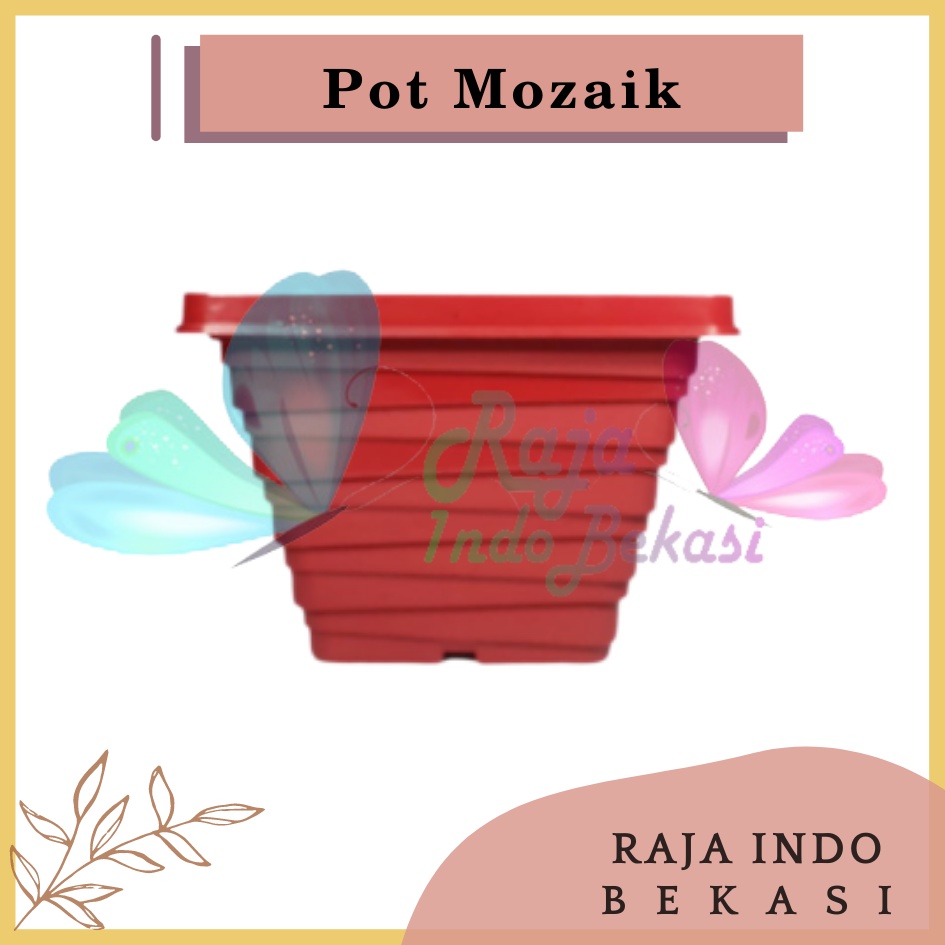 Pot Mozaik 21 Merah Bata By Garden Of Love Pot Bunga Plastik Putih Murah Mirip Pot Kenanga 21 Putih