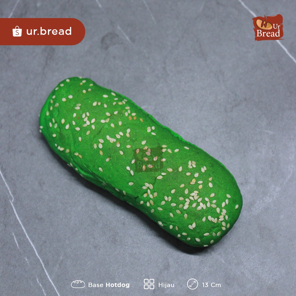 Roti Hotdog Hijau 13cm | Base Hotdog (Long Burger) 13cm Green