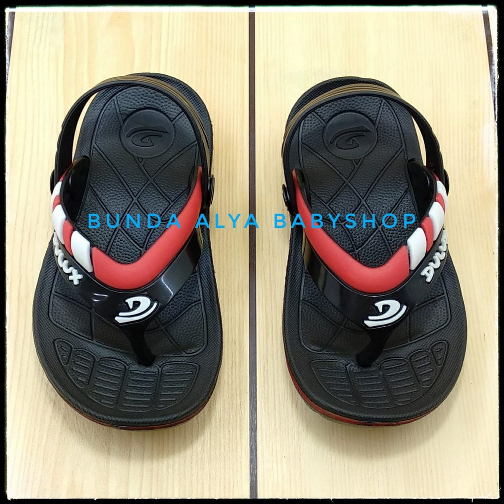 Sendal Anak Laki Jepit Usia 6 - 12 Bulan Karet HITAM Elastis - Sepatu Sandal Jepit Anak Cowok Size 20-21