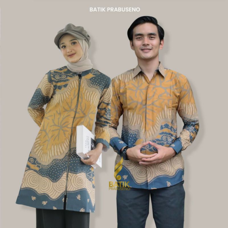 PRABUSENO // ROYANI Atasan Batik Couple Pas Untuk Seragam Kantor Dan Seragam Keluarga Bahan Katun Pr
