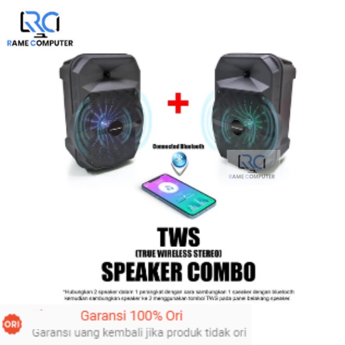 SPEAKER KARAOKE BLUETOOTH SIMBADDA CST 808N BONUS 2 MICS (WIRELESS AND CABLE) + TWS