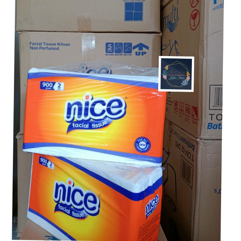 Nice Facial tissue 900gr / tisu wajah multiguna nice Oren 900gr 2ply / tisu kiloan-1