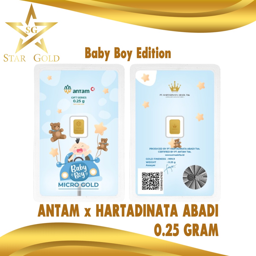 Star Gold Logam Mulia Micro Gold Antam Hartadinata 0,25gr Baby Boy Series 3