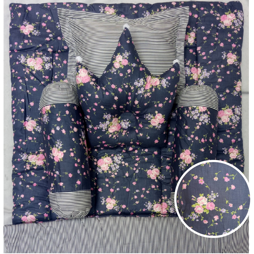 BEDCOVER Bayi KATUN JEPANG JP AKEMI - Bed Set Bayi  Bed Cover Bayi Sarung Lepas Selimut Bantal Crown Mahkota Guling Alas Tidur bb akachan jp Bedset Bedcover Halus Lembut Eksklusif Kado Bayi Lahir Lahiran Newborn Bagus