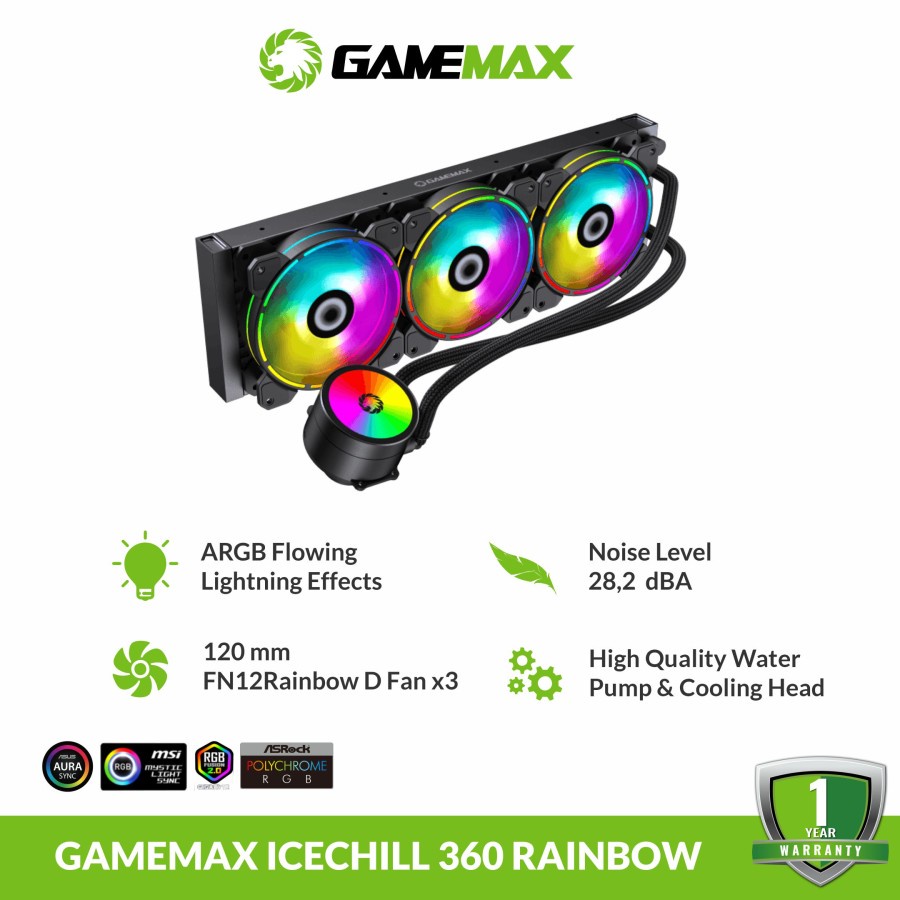 Gamemax ICECHILL 360 Rainbow ARGB AIO Liquid Cooler