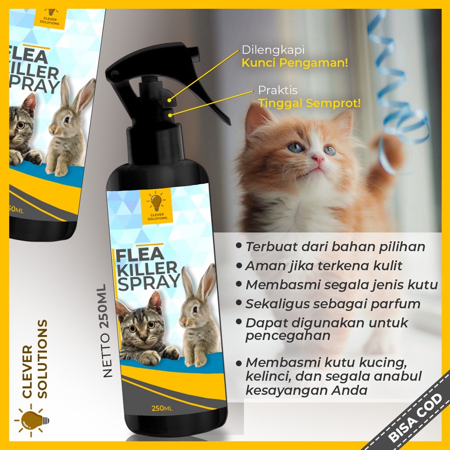 Flea Killer Spray FLEA KILLER REMOVER Obat Anti Kutu Kucing Kelinci Anabul Pembasmi Kutu Kucing Aman Ampuh Anti Flea