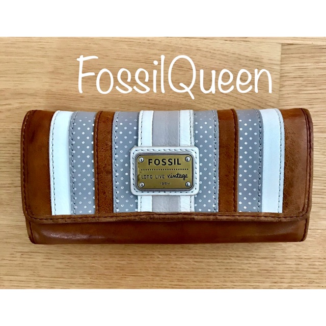 Dompet FOSSIL Original Preloved Long Live Vintage Full Leather Kulit Ori Purse Tas