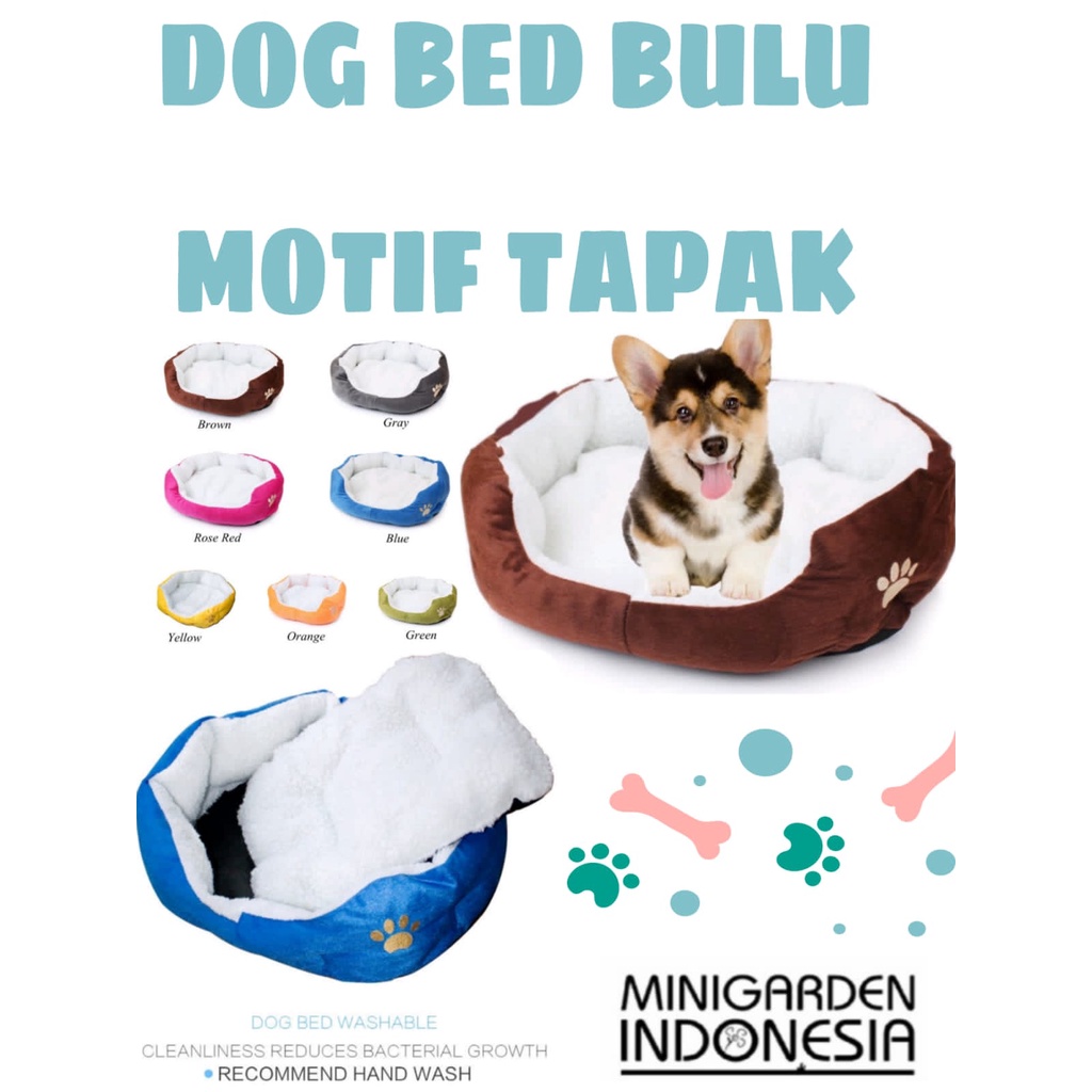 BANTAL ANJING MOTIF TAPAK KAKI dog bed bulu kasur anjing tempat tidur kucing